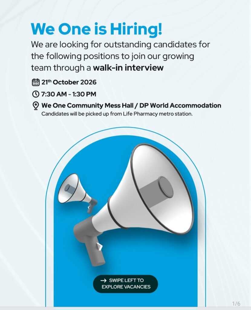 We One Walk-In Interview 2026: Multiple Job Vacancies on 21 and 22 October 1 1000805422