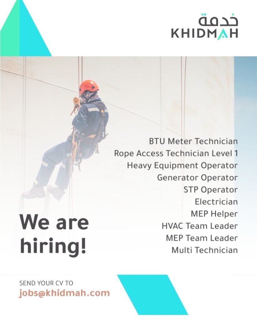 Khidmah Open Day 2026: Walk-in Interviews for MEP, HVAC, and Skilled Technician Roles