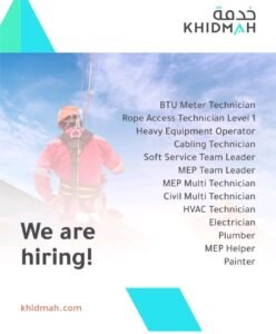 Khidmah Open Day 2026: Walk-in Interviews for MEP, HVAC, and Skilled Technician Roles