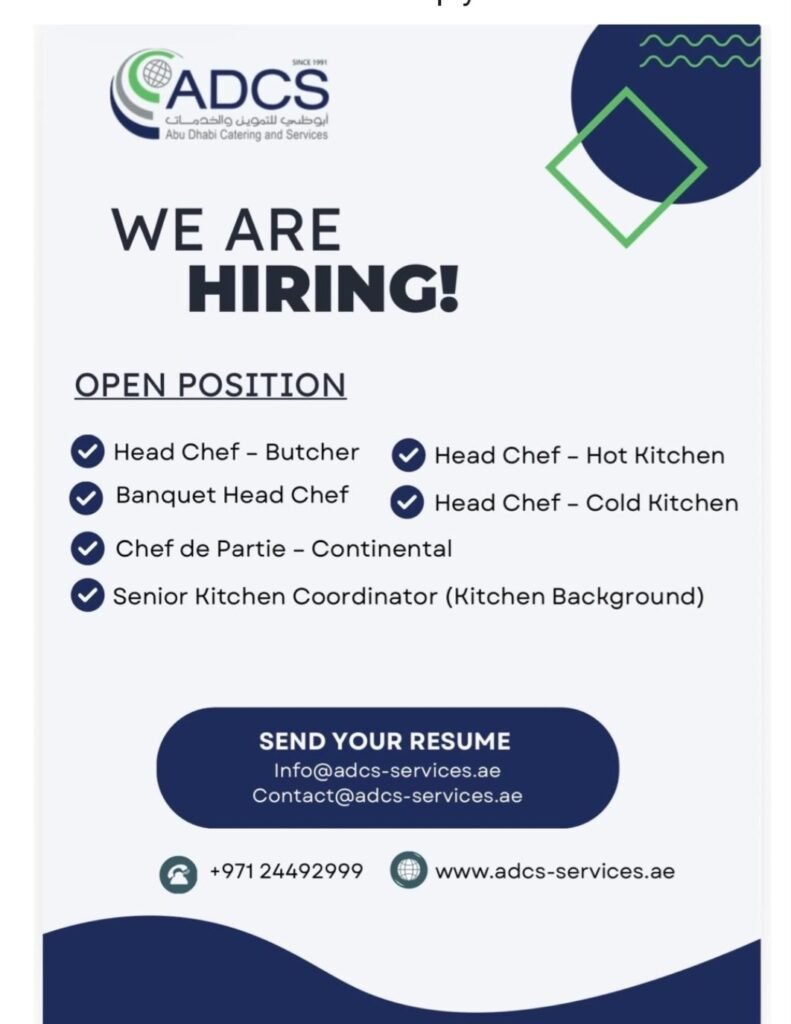 ADCS Abu Dhabi Catering & Services Careers 2026 – Latest Job Vacancies in UAE