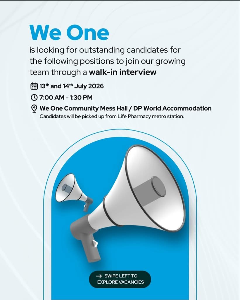 We One Walk-In Interview 2026 in UAE – Latest We One Careers & Job Vacancies 2 We One Walk-In Interview 2026 in UAE – Latest We One Careers & Job Vacancies