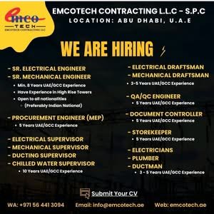 Emcotech Contracting L.L.C – S.P.C Careers 2026 | Latest Abu Dhabi Jobs