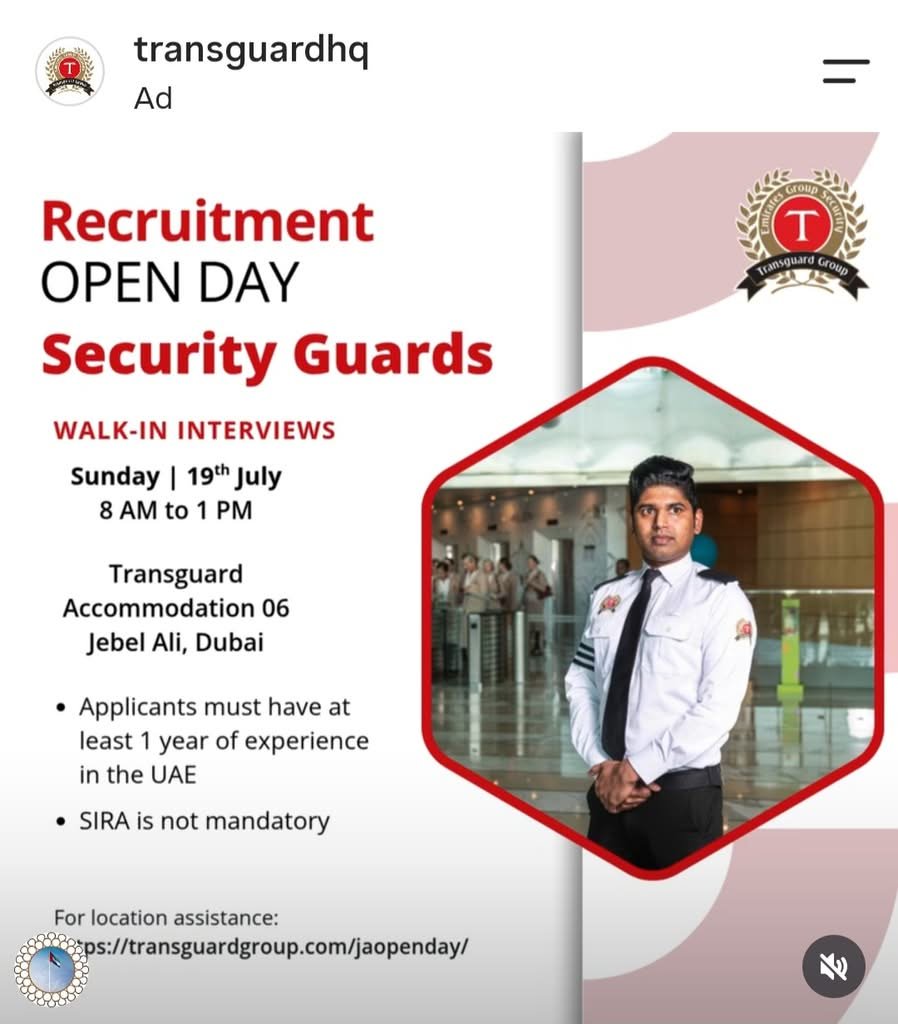 No SIRA? No Problem! Transguard is Hiring Security Guards jobs 2026