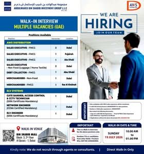 AWS Distribution Walk-In Interview 2026 in UAE – Multiple Job Vacancies