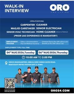 ORO24 Facilities Walk-In Interview 2026 in Dubai | Latest ORO24 Careers UAE