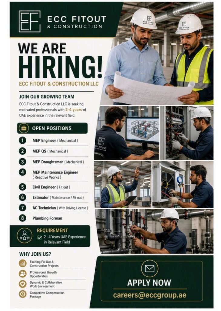 ECC Fit out & Construction Jobs in Dubai 2026 – Latest Vacancies 1 ECC Fit out & Construction Jobs in Dubai 2026 – Latest Vacancies