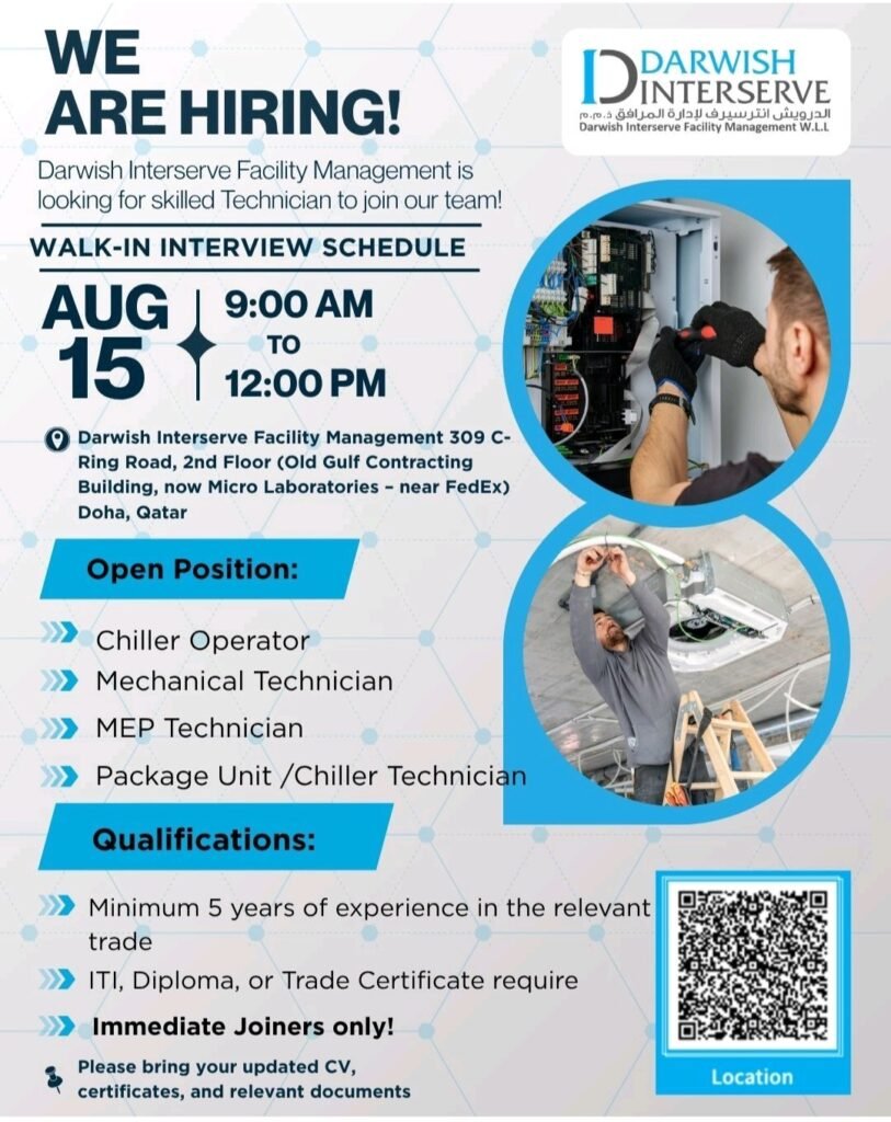 Darwish Interserve Facility Management Jobs 2026 – Walk-In Interview in Qatar