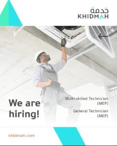 Khidmah Jobs 2026 – Multi-Skilled Technician & General Technician MEP 1 Khidmah Jobs 2026 – Multi-Skilled Technician & General Technician MEP