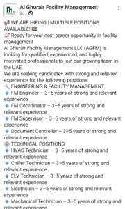 Al Ghurair Facility Management Announces Multiple Job Openings Across Gulf Region 2026