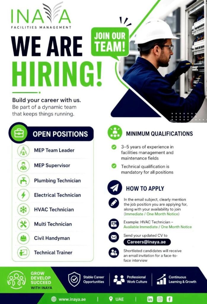 Inaya Facilities Management Is Hiring