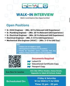 GESCO Walk-In Interview 2026 in Dubai | Ginco Electrical & Sanitary Contracting Jobs 1 GESCO Walk-In Interview 2026 in Dubai | Ginco Electrical & Sanitary Contracting Jobs