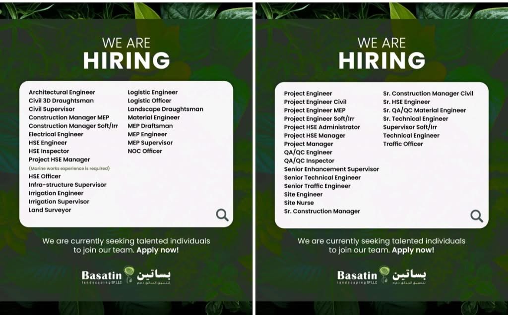 Basatin Landscaping Open Day Interview 2026: Walk-In for Construction & Landscaping Jobs in Dubai