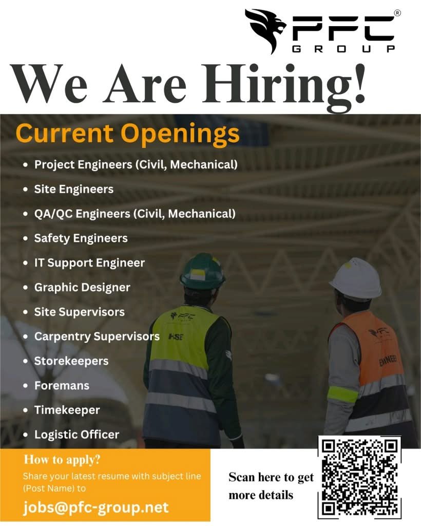 PFC Group Careers 2026 – PFC Group Hiring for Multiple Engineering & Support Jobs