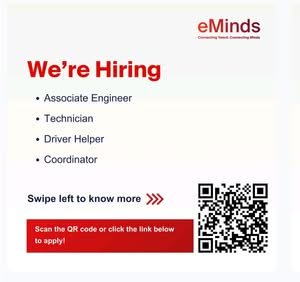 eMinds Careers UAE 2026 – Latest Job Openings for Associate Engineer, Technician, Driver Helper & Coordinator