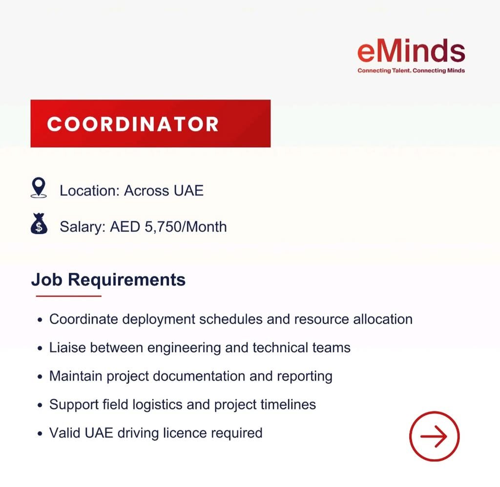 eMinds Careers UAE 2026 – Latest Job Openings for Associate Engineer, Technician, Driver Helper & Coordinator 3 Screenshot 20260807 213244 LinkedIn