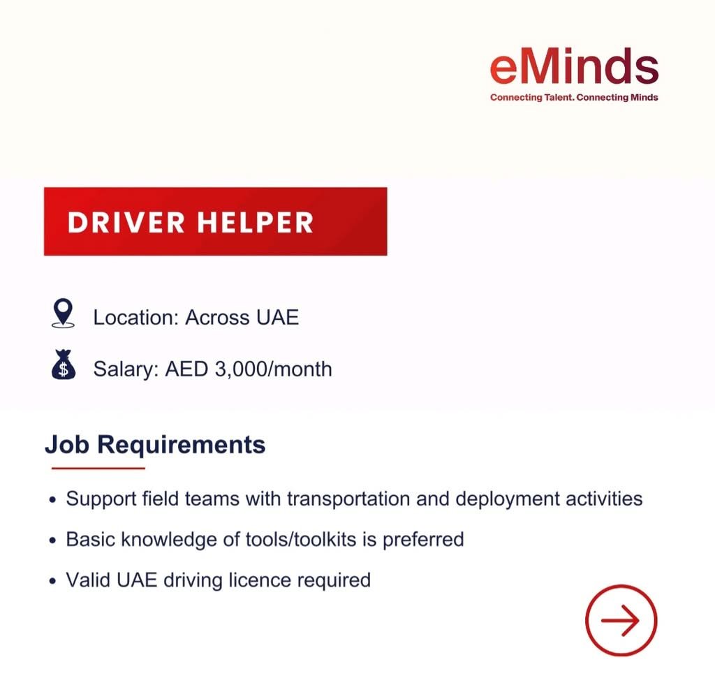 eMinds Careers UAE 2026 – Latest Job Openings for Associate Engineer, Technician, Driver Helper & Coordinator 5 Screenshot 20260807 213254 LinkedIn