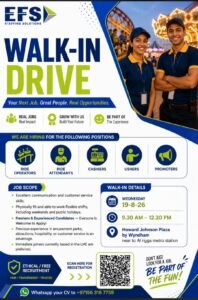 EFS Staffing Solutions Jobs 2026 – Hiring for Ride Operators, Cashiers, Ushers & Promoters