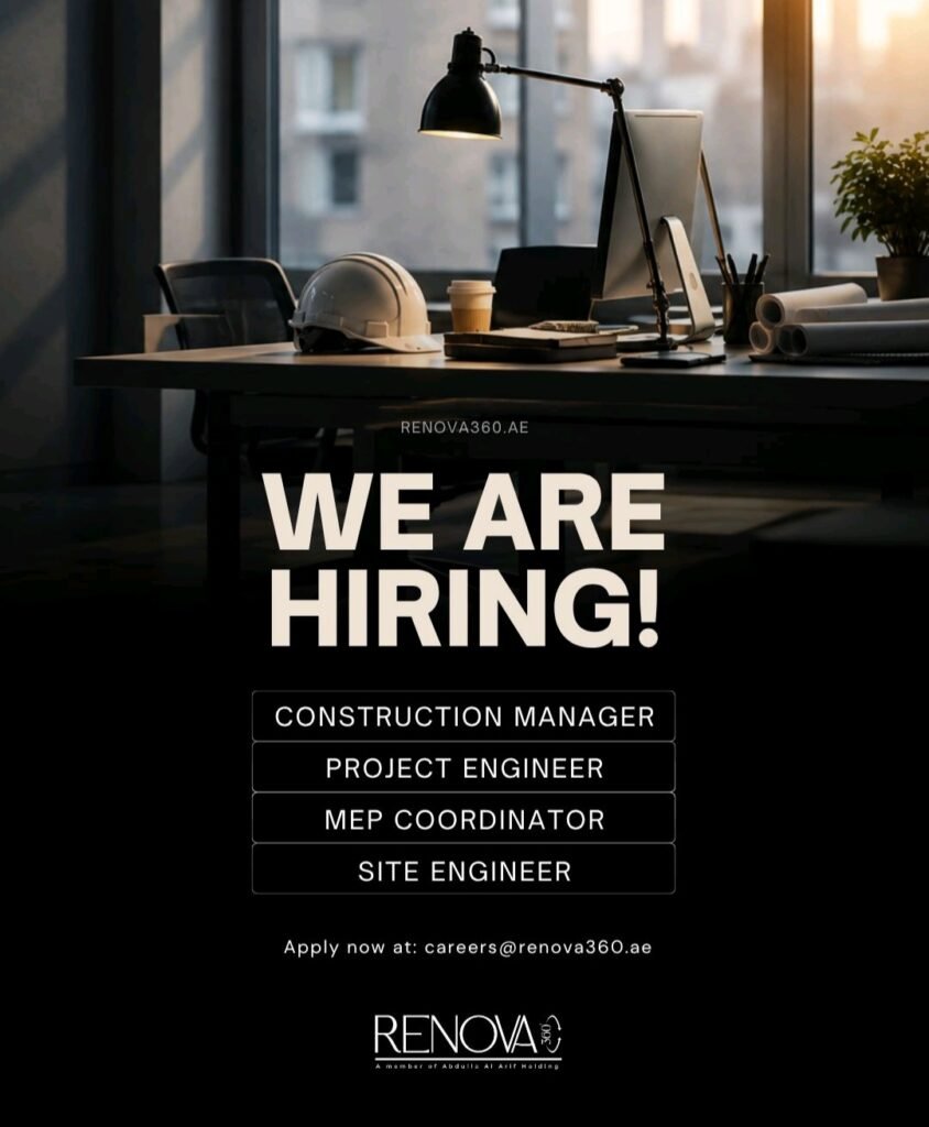 Renova 360 Contracting Jobs in Dubai – Construction & Engineering Careers 1 Renova 360 Contracting Jobs in Dubai – Construction & Engineering Careers