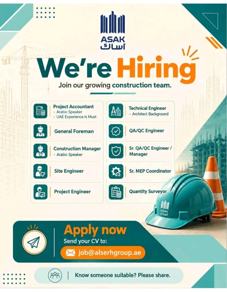 Al Serh Al Kabeer Construction LLC Jobs in UAE 2026 – Multiple Vacancies