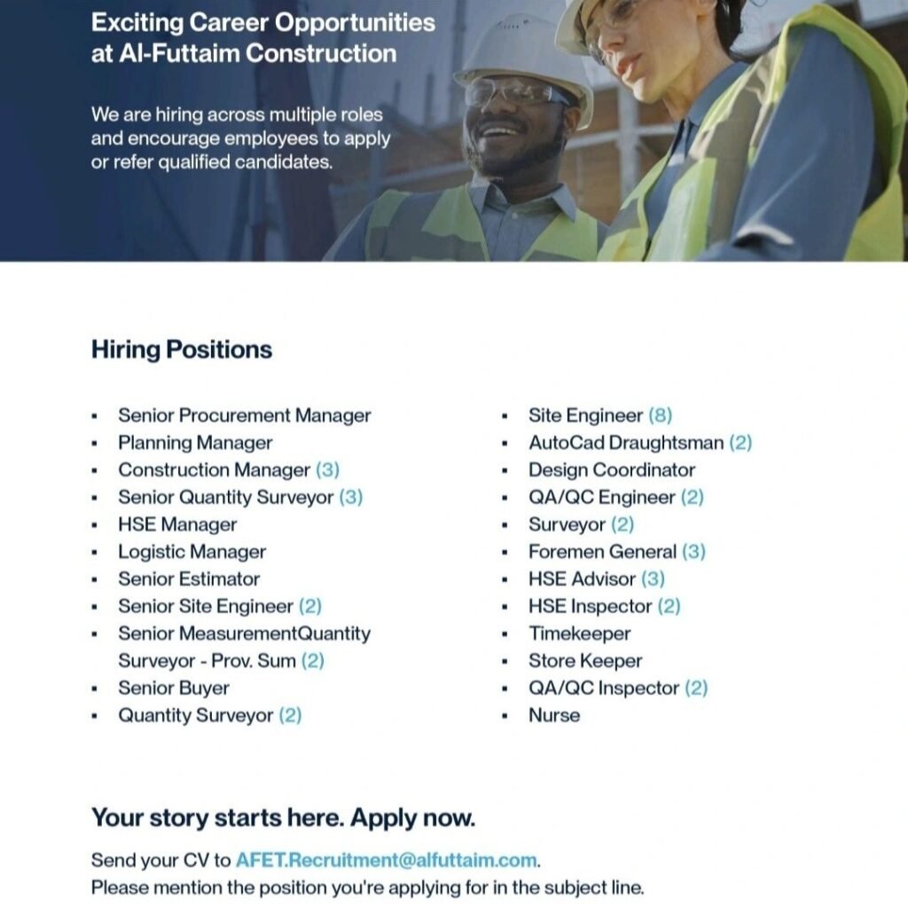 Exciting Career Opportunities at Al-Futtaim Construction – Apply Now 2026 1 Al-Futtaim Construction