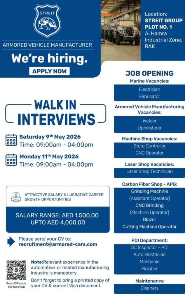 STREIT Group Walk in Interview 2026 in UAE – Multiple Job Vacancies in Ras Al Khaimah 1 STREIT Group Walk in Interview