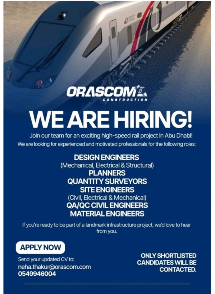 Orascom Construction Careers UAE 2026 – High-Speed Rail Project Jobs in Abu Dhabi 1 Orascom Construction