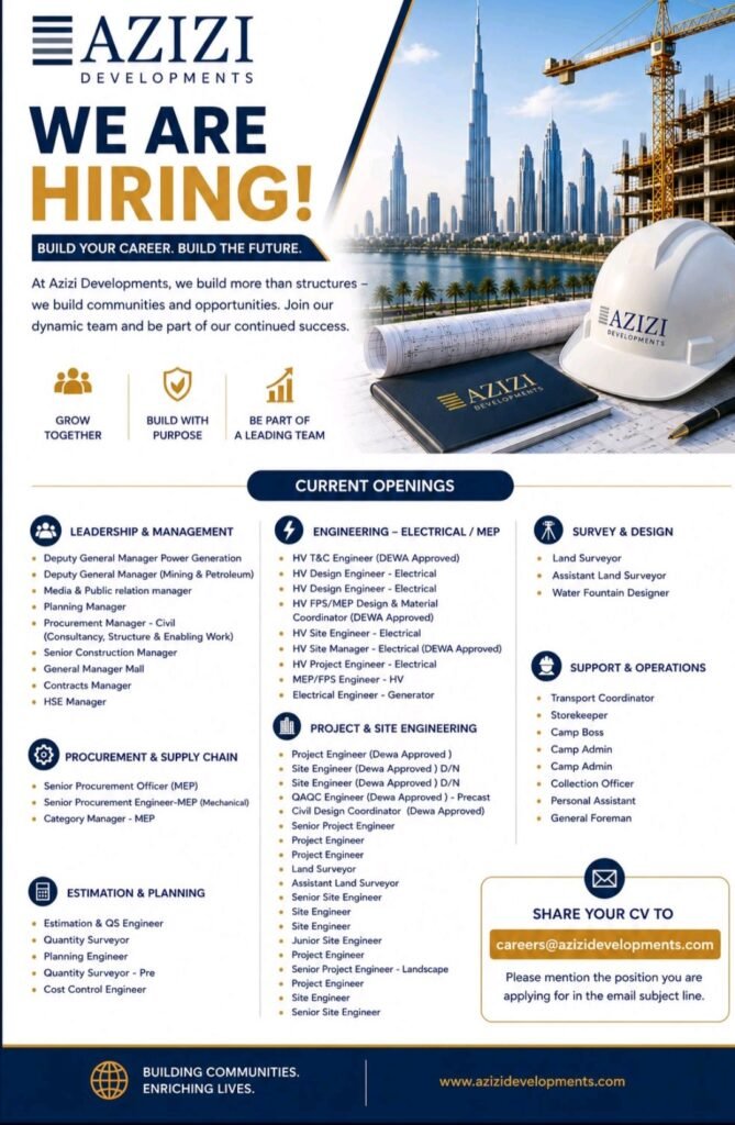 Azizi Developments Careers Dubai 2026 – Latest Job Vacancies in UAE 1 Azizi Developments