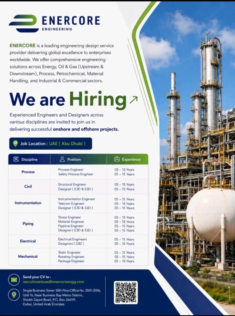 ENERCORE Engineering Jobs in Abu Dhabi UAE 2026 | Latest Engineering Careers 1 ENERCORE Engineering