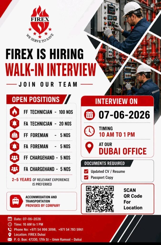 FIREX Walk-In Interview in Dubai 2026 | FIREX Careers UAE 1 FIREX