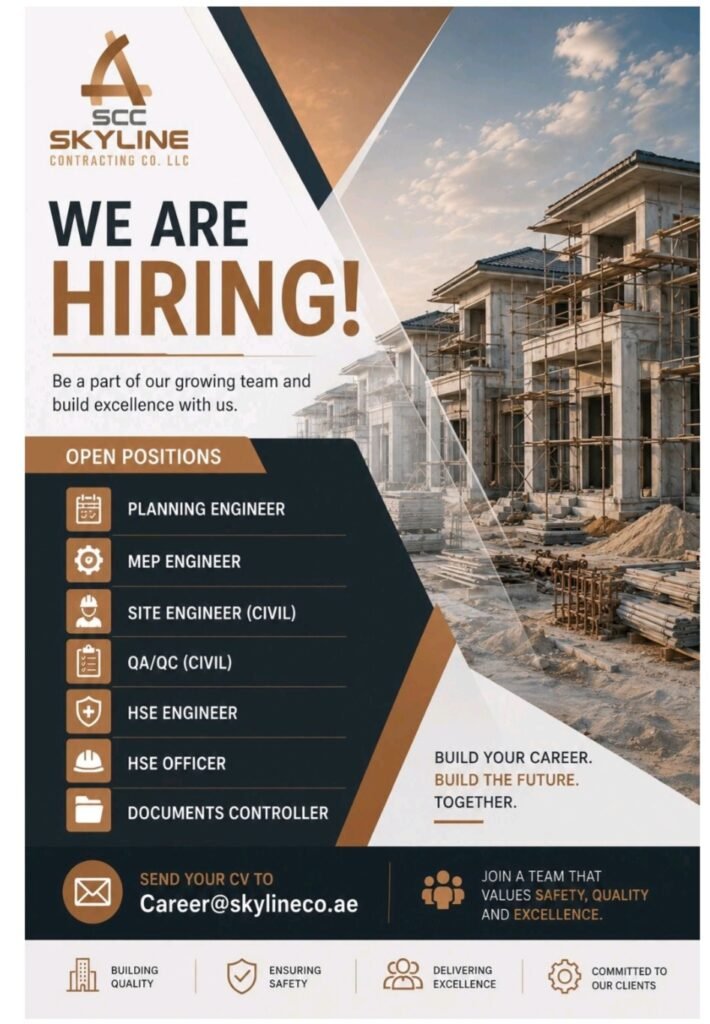 Skyline Contracting Co LLC Careers 2026 – Latest Construction Jobs in UAE 1 Skyline Contracting