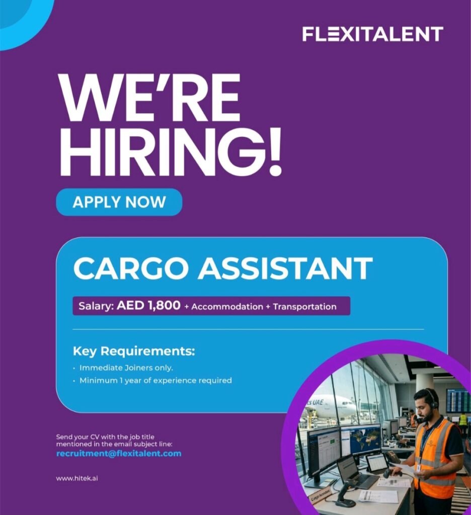 Flexitalent Cargo Assistant Jobs in UAE 2026 – Immediate Hiring 1 Flexitalent