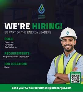 Al Fanar Gas Group Jobs in Dubai 2026 | Apply for Electrician, PE Welder & Gas Technician Vacancies 1 Al Fanar Gas Group Jobs in Dubai 2026 | Apply for Electrician, PE Welder & Gas Technician Vacancies