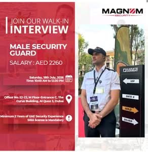 Magnum Security Walk-In Interview 2026 for Security Guard Jobs in Dubai