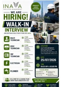 Inaya Facilities Management Walk-In Interview 2026 – Latest Dubai Jobs 1 Inaya Facilities Management Walk-In Interview 2026 – Latest Dubai Jobs