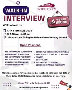 Aktor Como Intercity Facilities Management Jobs Qatar – Walk-In Interview 2026