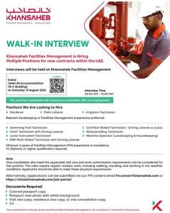 Khansaheb Facilities Management Walk-In Interview 2026 – Multiple Job Vacancies in UAE