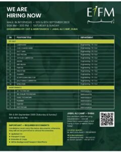 EIFM Walk-In Interview 2026 – Engineering Fit-Out & Maintenance Jobs in Dubai