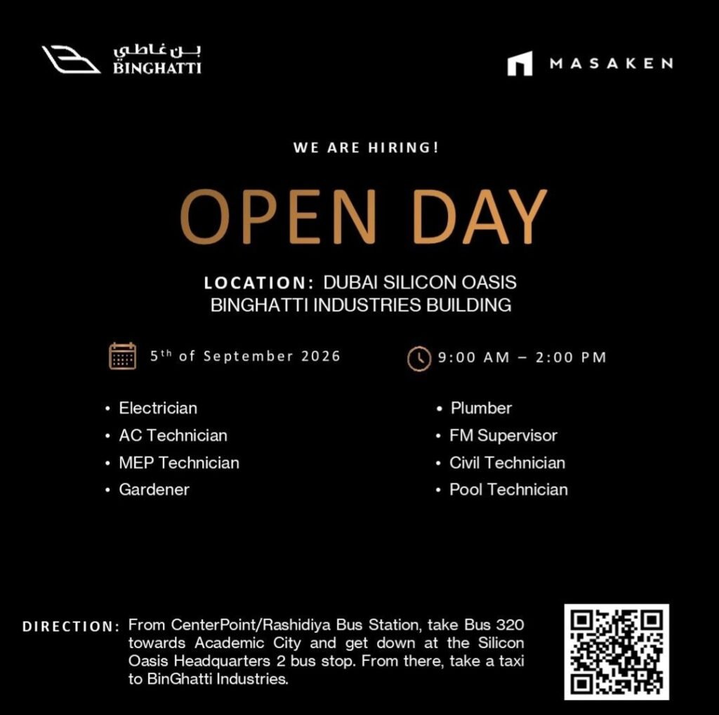 Binghatti Industries Open Day Walk-In Interview 2026 – Facility Management Jobs in Dubai 1 Binghatti Industries Open Day Walk-In Interview 2026 – Facility Management Jobs in Dubai