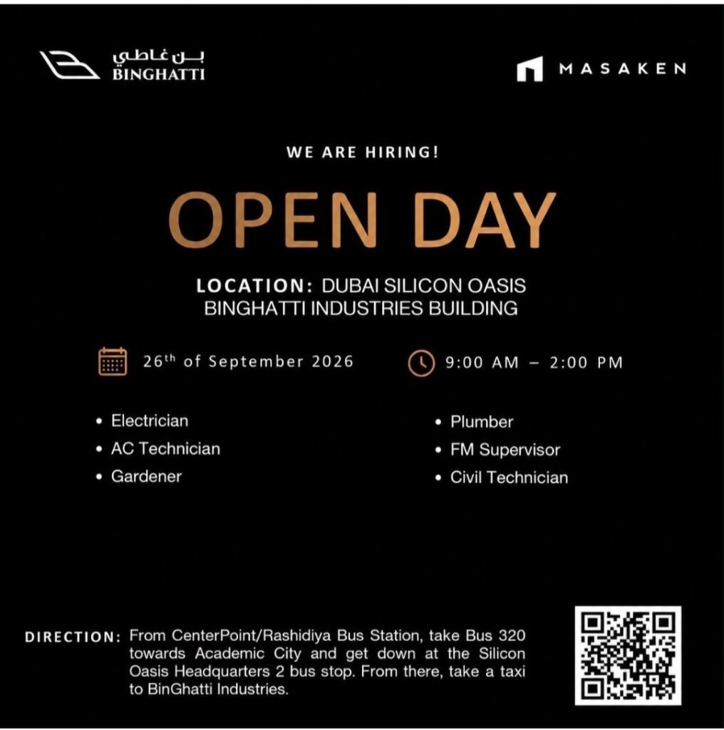 Binghatti Industries Open Day Walk-In Interview 2026 – Facility Management Jobs in Dubai 1 Binghatti Industries Open Day Walk-In Interview 2026 – Facility Management Jobs in Dubai