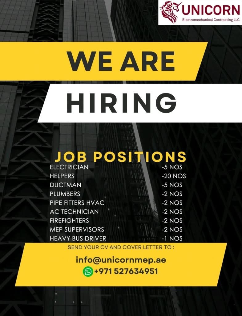 Unicorn Electromechanical Contracting LLC Careers UAE 2026 – Latest MEP Job Vacancies 1 Unicorn Electromechanical Contracting LLC