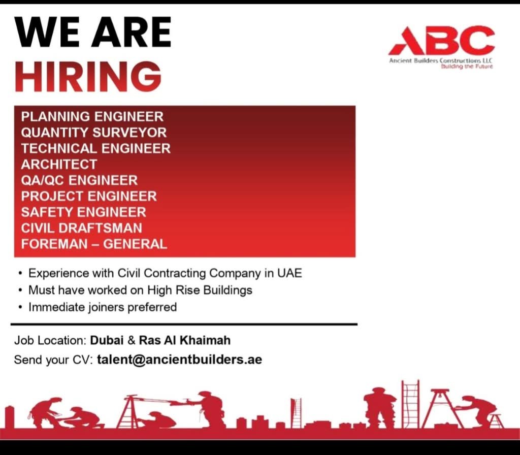 Ancient Builders Constructions LLC Careers 2026 – Latest UAE Construction Jobs 1 Ancient Builders Constructions LLC