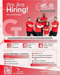 GoTalk & e& Walk-In Interview 2026 for Sales Representatives in Dubai 1 GoTalk & e& Walk-In Interview 2026 for Sales Representatives in Dubai