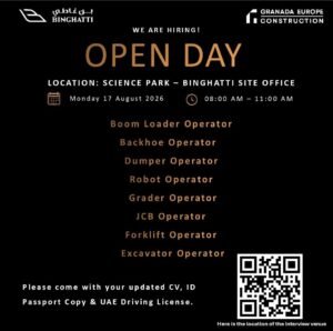 Binghatti Jobs 2026 – Open Day Hiring for Heavy Equipment Operators in Dubai 1 Binghatti Jobs 2026 – Open Day Hiring for Heavy Equipment Operators in Dubai