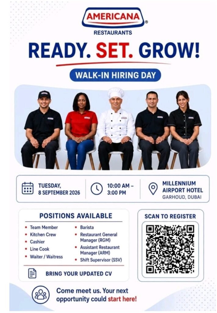 Americana Restaurants Walk-In Interview 2026 – Dubai Jobs 1 Americana Restaurants Walk-In Interview 2026 – Dubai Jobs