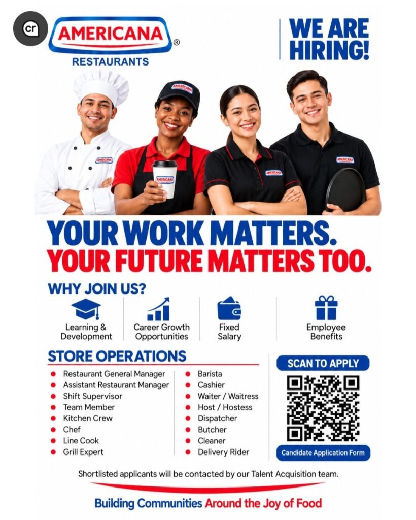 Americana Restaurants Careers Latest Job Opportunities– Apply Online