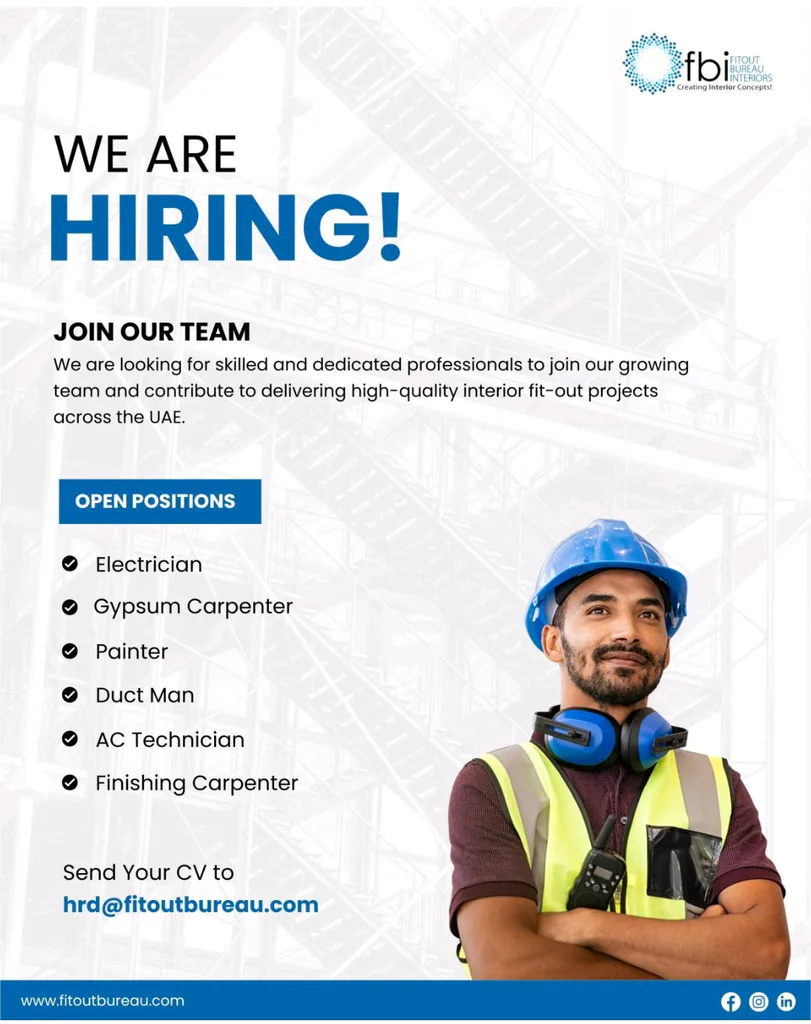Fitout Bureau Interiors Careers in Dubai 2026 | Latest Interior Fit-Out Jobs 1 Fitout Bureau Interiors Careers in Dubai