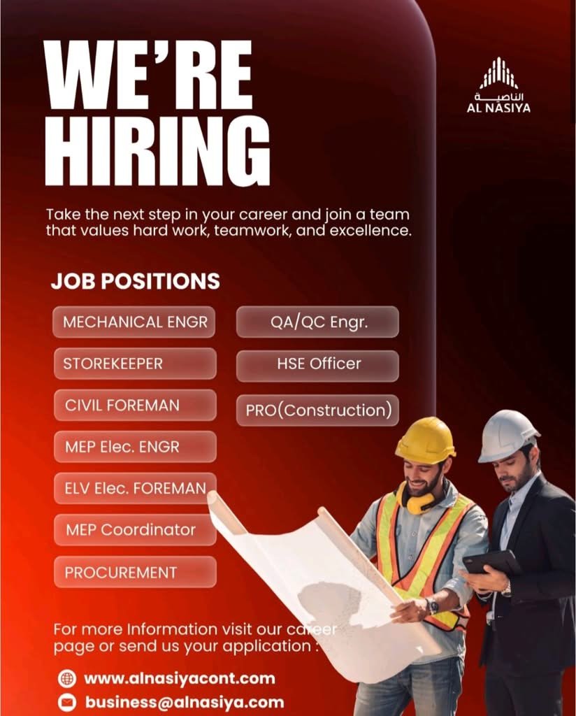 Al Nasiya Contracting Careers 2026 – Latest Job Openings in UAE 1 Al Nasiya Contracting