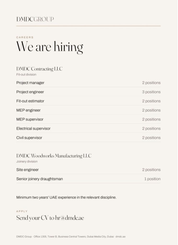 DMDC Group Jobs in Dubai – Latest Vacancies 2026 1 DMDC Group Jobs in Dubai – Latest Vacancies 2026