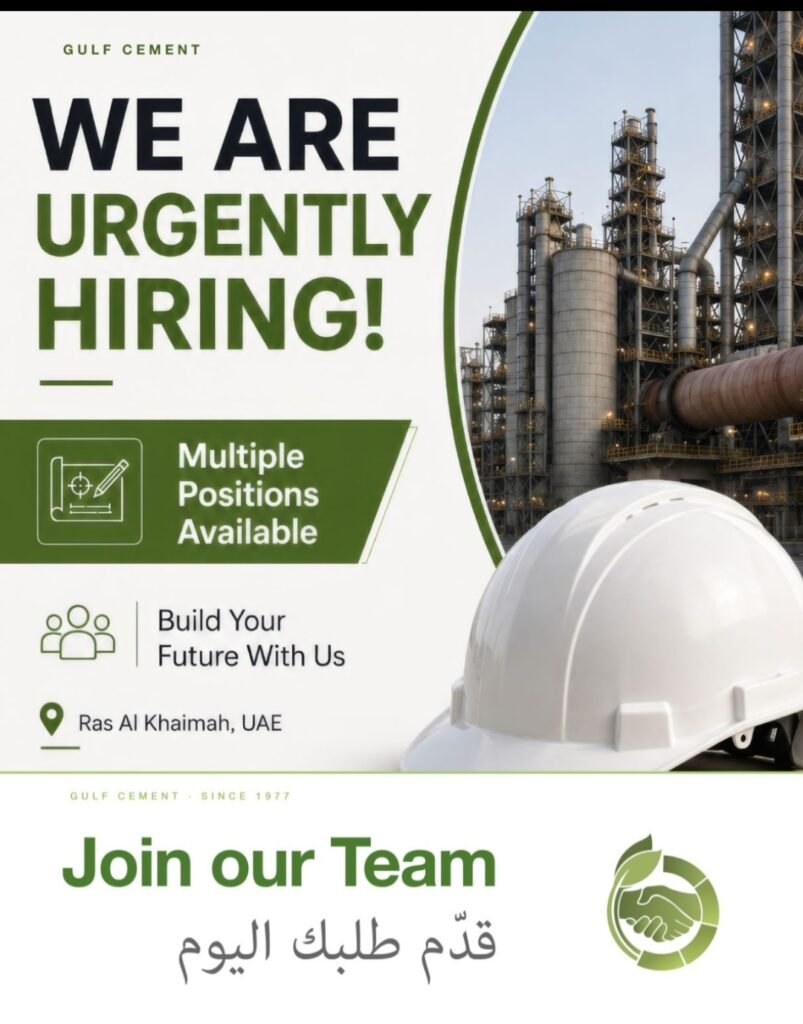 Gulf Cement Company Jobs in Ras Al Khaimah – Urgent Hiring 2026 1 Gulf Cement Company