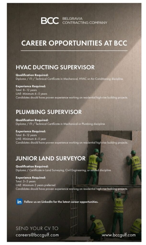 Belgravia Contracting Company Jobs in Dubai 2026 – BCC Careers 1 Belgravia Contracting Company